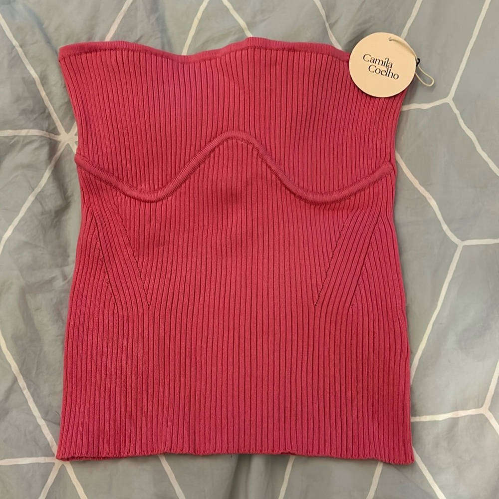 Camila Coelho hot pink hazel tube top